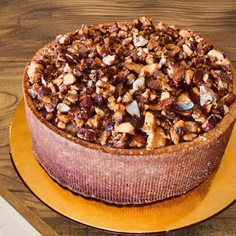 Flan praliné, noisettes/amandes, pâte sucrée