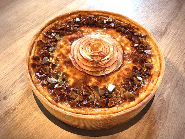 Concours du meilleur flan de France, à Lyon 2025, flan tatin vanille praliné, nougatine