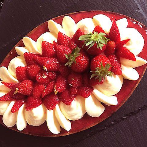 Tarte calisson fraises, citron,présentée à l'émission de M6 : Ma recette est la meilleure de France avec Lignac
