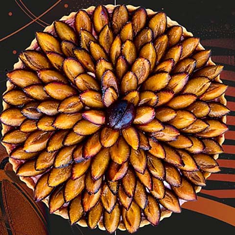 Tarte aux prunes de Lorraine, de véritables quetsches cueillies directement sur l'arbre