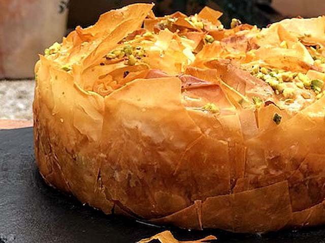 Garniture pistaches et amandes du cheesecake façon baklava