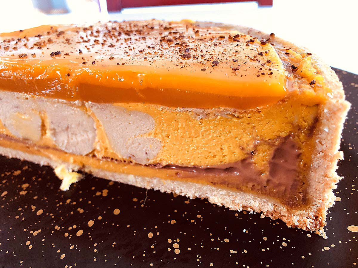 Coupe du flan mangue banane coco chocolat